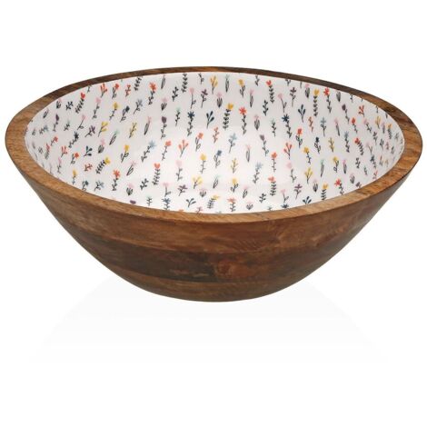 Insalatiera Rotonda In Legno Di Mango Fatta A Mano - 25,4 Cm - Ciotola Multiuso - 2
