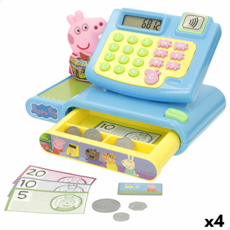 BAKAJI Registratore Di Cassa Giocattolo Rosa | Luci E Suoni Con Scanner E POS | 14x12x26 Cm | 3+ Anni