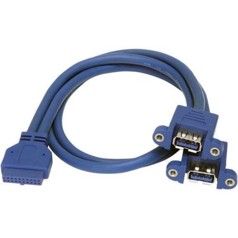 Cavo USB 3.0 Azzurro - Alta Velocità 5 Gbit/s, Connettori Stampati, Retrocompatibile USB 2.0 - Per Trasferimento Dati Veloce
