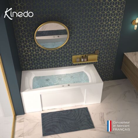 Kinedo - Baignoire Balneo Rectangulaire - Avantage - 170 x 75 cm - Fabrication française - Avec tablier