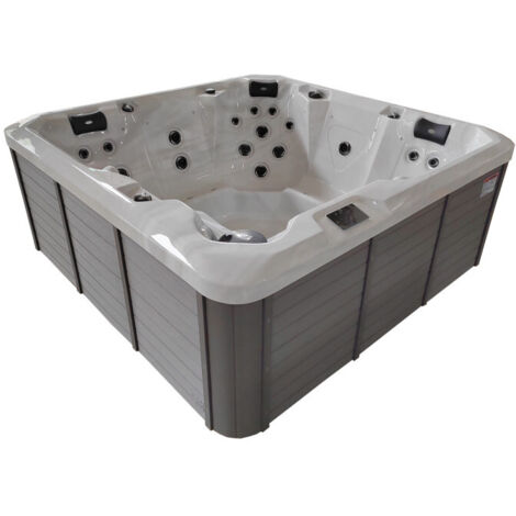 Kinedo - Home Serenity - 5 places - 199x199x78 cm - 35 jets d'eau – Massage relaxant et tonique – Cascade intégrée et diffuseur d'arômes