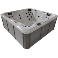 Kinedo - Home Serenity - 5 places - 199x199x78 cm - 35 jets d'eau – Massage relaxant et tonique – Cascade intégrée et diffuseur d'arômes