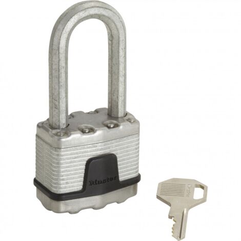 MASTER LOCK Cadenas Très Haute Sécurité [A Clé] [Acier Laminé] [Extérieur] [Anse L] M5EURDLH - Idéal pour les remises, les garages, les clôtures et les portails