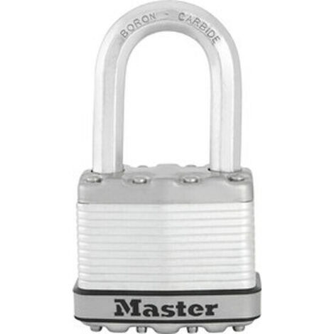 MASTER LOCK Cadenas Très Haute Sécurité [A Clé] [Acier Laminé] [Extérieur] [Anse M] M5EURDLF - Idéal pour les remises, les garages, les clôtures et les portails