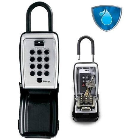 Master Lock – Boîte à clés sécurisée en aluminium – Fixation murale – Code alphanumérique programmable – Résistante aux intempéries – Dimensions 11,7 x 7,9 x 5,2 cm - 5422EURD