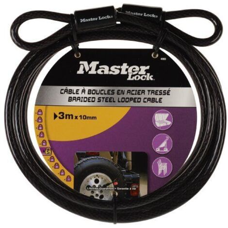 Master Lock 49EURD Câble Antivol avec deux Boucles, 3 m (1/5)