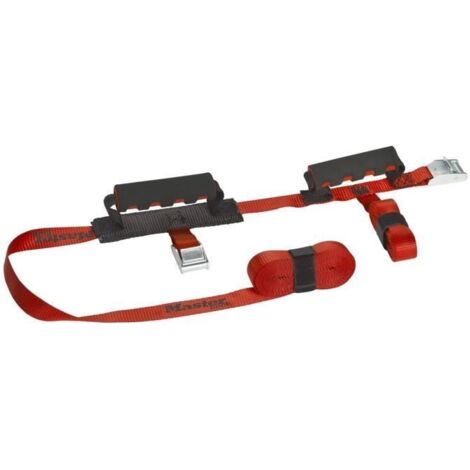 Master Lock 3126EURDAT 2 Sangles avec Boucle et Poignée de Portage, Rouge, 2,50m x 25mm + 5,5m x 25mm Sangles (1/4)