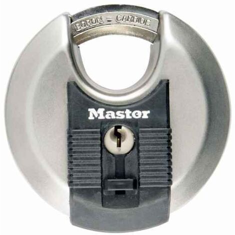 MASTER LOCK Cadenas Rond [A Clé] [Acier Inoxydable] [Extérieur] M50EURD - Idéal pour les espaces de rangement, les remises, les garages, les remorques (1/4)