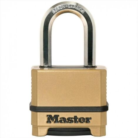 MASTER LOCK Cadenas Haute Sécurité [Combinaison] [Zinc] [Anse L] [Extérieur] M175EURDLF - Idéal pour les espaces de rangement, les remises, les garages, les remorques