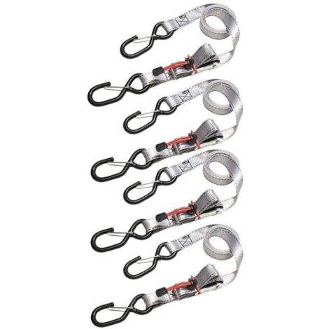 Lot de 4 sangles de tension - MASTER LOCK - 3062EURDAT - Crochets en S doubles - Fermeture à cliquet - 4 1,80 m (1/5)