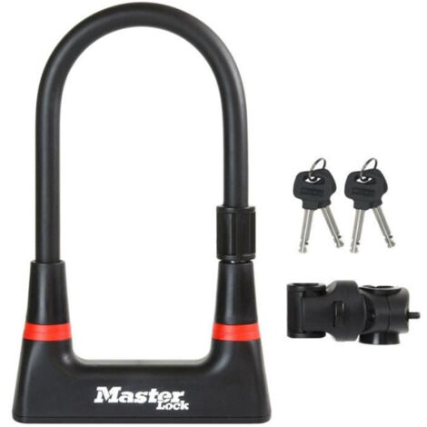 MASTER LOCK Antivol Vélo U [A Clé] [Support de Vélo Universel] [Antivol Certifié] 8279EURDPRO - Idéal pour les Vélos, Vélos Electriques, VTT et autres (1/5)