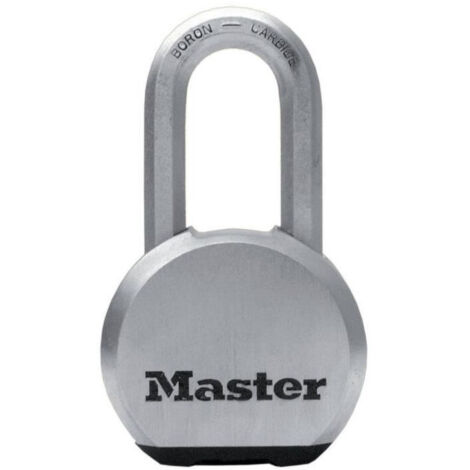 MASTER LOCK Cadenas Haute Sécurité [A Clé] [Acier Inoxydable] [Anse Longue] [Extérieur] M830EURDLH - Idéal pour les espaces de rangement, les remises, les garages, les remorques