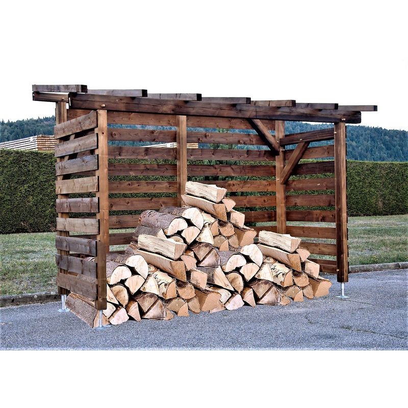 Abri à bûches 6,7 m3 - abri de stockage pour bois de chauffage - range  bûches extérieur - abri à vélo/container - M203