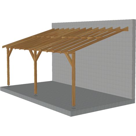 Pergola bois 15m² - 3 x 5 Autoportée - Origine FR - (Option 1 - sans  visserie et pieds)