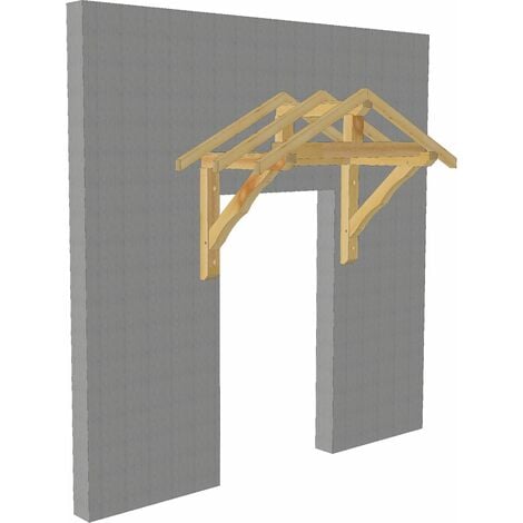 Marquise double pentes en bois massif - fabrication française