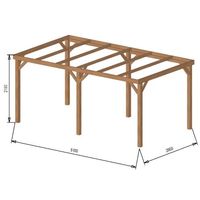 Carport bois avec bandeau15m² 3 x 51 à 2 places - Autoporté