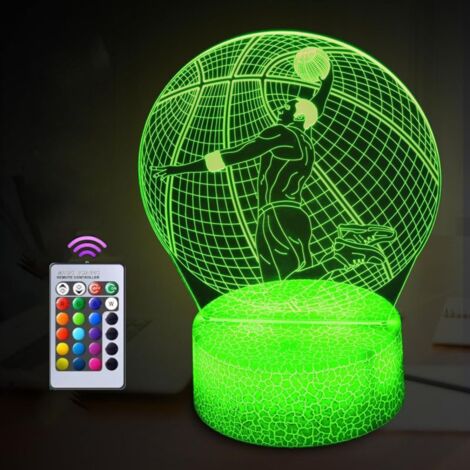 Basketball-Nachtlicht, 3D-Illusionsspielzeug für Kinder, 16 Farbwechsel mit Fernbedienung, Nachtlampe für Kinder, Geburtstag, Weihnachten, Geschenk, Schlafzimmerdekoration (1/5)
