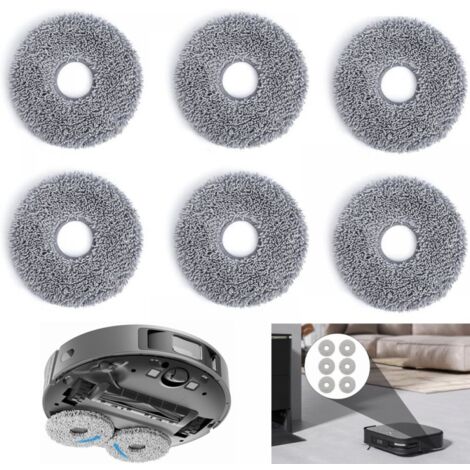 6er-Pack wiederverwendbare Mikrofaser-Reinigungstücher für Ecovacs DEEBOT T30 OMNI/PRO Original maschinenwaschbares Zubehör (Roboterstaubsauger) (1/5)