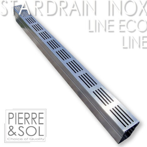 Caniveau étroit 6,5 cm Grille INOX Line - StarDrain - LINE ECO -       Caniveau de 100 cm