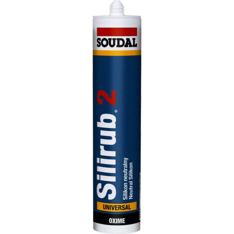 Silirub 2 - Mastic silicone neutre - Soudal - Cartouche de 290 ml Transparent (1/3)