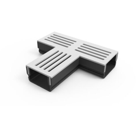 Caniveau 3XS MINI L 6,5 cm Grille aluminium - StarDrain - LINE ECO -       Pièce en T