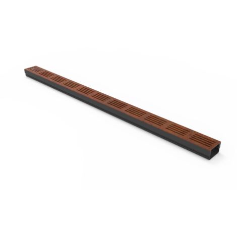 Caniveau 3XS MINI L 6,5 cm Grille acier corten - StarDrain - LINE ECO -       Caniveau de 100 cm