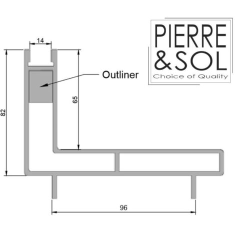 Caniveau à fente en aluminium - Side Line - LINE ECO -         Grille à fente de 100 cm
