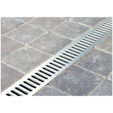 Caniveau d'évacuation Gala-G100 – Longueur 100 cm – Largeur 13 cm – Grille en fonte classe C 250 – Capacité 687 cm²/m – ACO