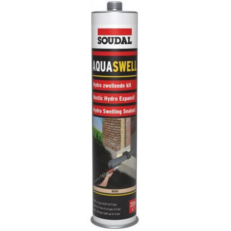Aquaswell - Mastic polyuréthane gonflant au contact de l'eau - Soudal - Poche de 600 ml