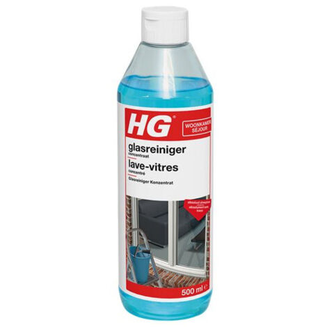 Lave-vitres concentré 500 ml – Formule super concentrée sans ammoniac – Nettoyage en profondeur sans traces – Pour vitres professionnelles – HG
