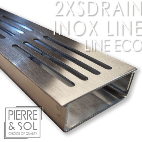 Caniveau Inox Hauteur 2,5 cm - 2XSDRAIN EASY Grille Inox Line - LINE ECO - Élément d'angle