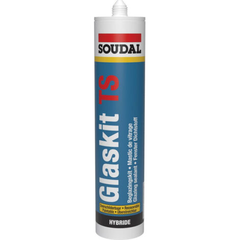 Glaskit TS - Mastic polymère hybride recouvrable - Soudal - Cartouche de 290 ml RAL 1015 - Ivoire clair