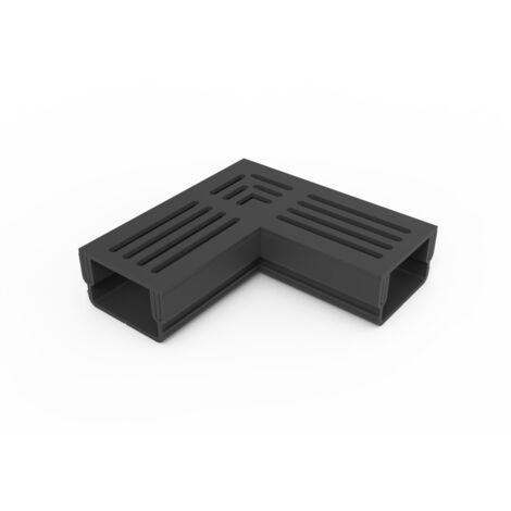 Caniveau 3XS MINI L 6,5 cm Grille aluminium noir - StarDrain - LINE ECO - Élément d'angle