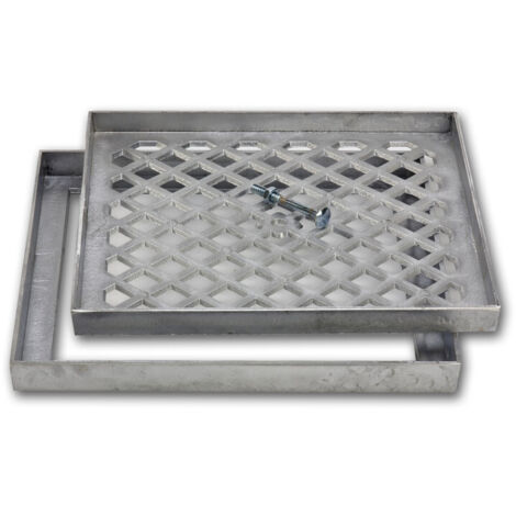 Couvercle à carreler aluminium coulé 43 x 43 cm – Épaisseur utile 24 mm – Hauteur d'encastrement 35 mm – Pour accès citernes et égouts