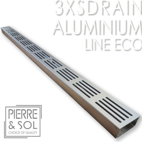 Caniveau Inox Hauteur 3,5 cm - 3XSDRAIN EASY Grille aluminium - LINE ECO - Élément d'angle