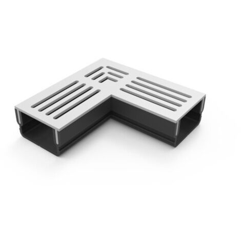 Caniveau 3XS MINI L 6,5 cm Grille aluminium - StarDrain - LINE ECO -       Élément d'angle