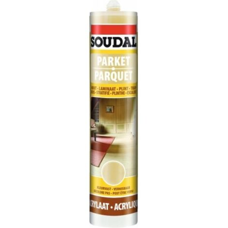 Soudal – Mastic acrylique pour parquet 290 ml – Recouvrable et inodore – Résistant à l'eau – Pour joints de parquet et sols stratifiés