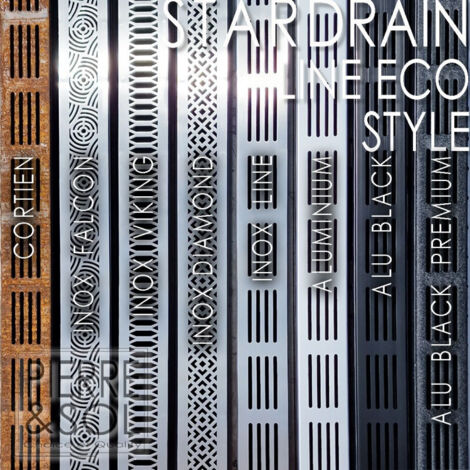 Caniveau Inox Hauteur 3,5 cm - 3XSDRAIN EASY Grille Inox Style - LINE ECO - Inox Falcon angle