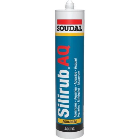 Soudal – Colle silicone noire spéciale aquarium 310 ml – Résistante aux UV et aux moisissures – Pour verre et aluminium – Silirub AQ