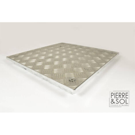 Cadre en acier galvanisé et couvercle en aluminium étanche - Alutrap RV - Rosco -   80 x 80 cm (1/5)