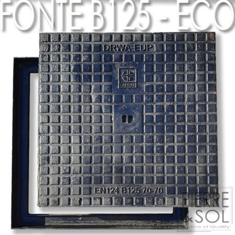 Regard en fonte ductile B125 30 x 30 cm – Surface anti-dérapante – Charge maximale 125 kN – Pour accès réseaux d'assainissement