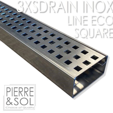 Caniveau Inox Hauteur 3,5 cm - 3XSDRAIN INOX - LINE ECO -       Caniveau de 100 cm