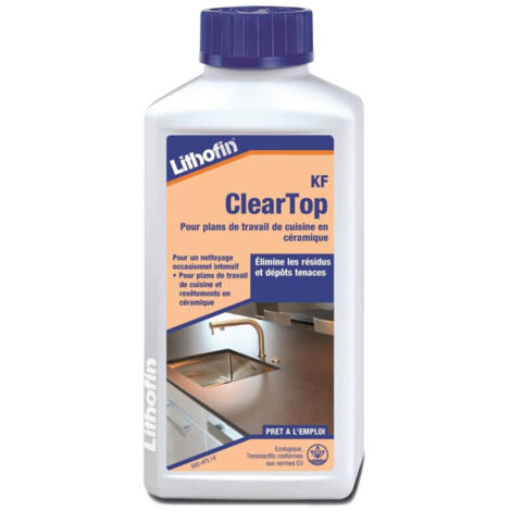 Lithofin – Nettoyant KF ClearTop pour salissures tenaces – Élimine dépôts calcaires – Prêt à l'emploi – Flacon 250 ml