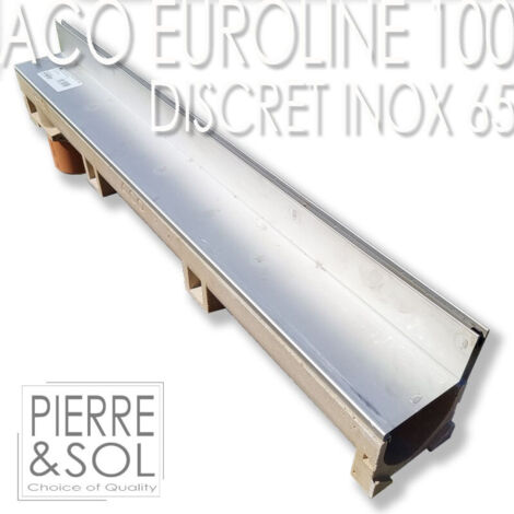 Caniveau à fente - Euroline Discret Inox - ACO -    Euroline 100   Caniveau de 100 cm avec sortie verticale de 110 mm Discret 105