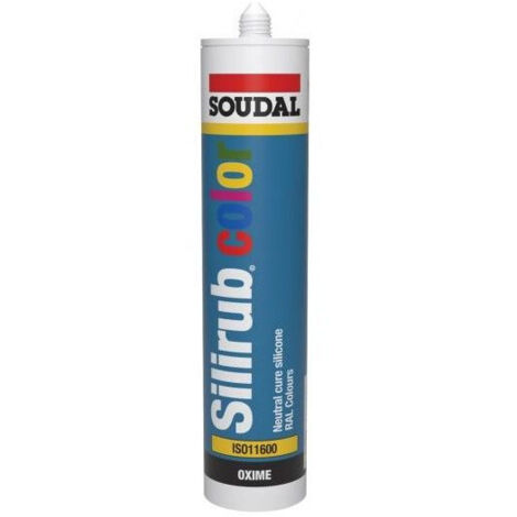 Soudal – Mastic silicone neutre Silirub Color RAL 6009 – Cartouche 300 ml – Résistant aux UV et moisissures – Pour joints de construction
