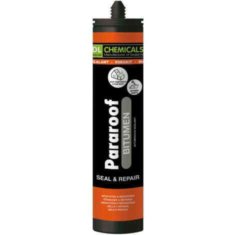 Dl Chemicals – Mastic de fixation caoutchouc-bitume 300 ml – Renforcé avec fibres – Pour réparation toiture et étanchéité – Consistance thixotropique