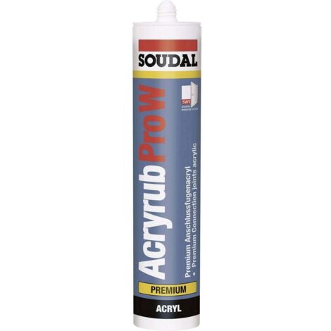 Soudal – Mastic acrylique EC 1 PLUS 310 ml – Couleur noire – Très malléable et recouvrable – Label EC 1 PLUS COV très faibles émissions