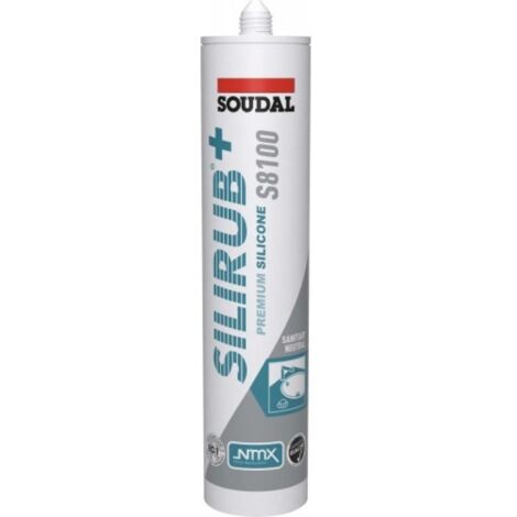 Silirub+ S8100 - Mastic silicone neutre sanitaire EC 1 PLUS - Soudal - Cartouche de 300 ml Anthracite