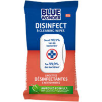 Lingettes désinfectantes et nettoyantes - Blue Wonder - 72 pièces