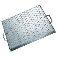 Trappe de visite galvanisée striée - LINE ECO - 36 x 36 cm